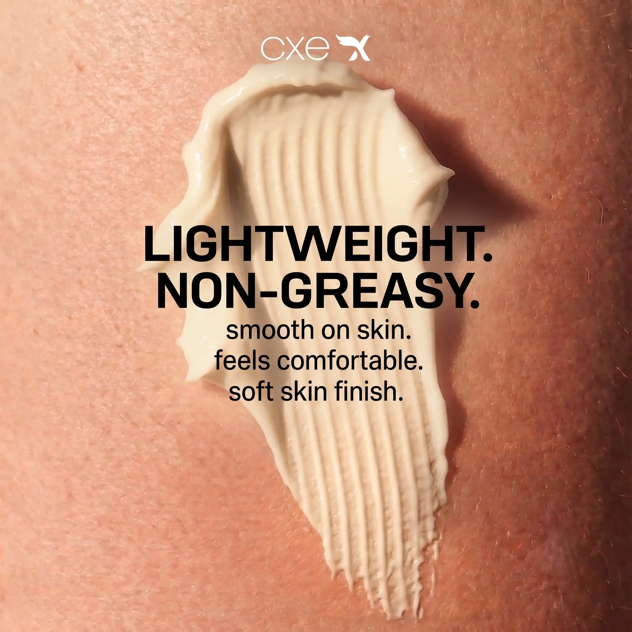 A close-up swatch of Cream X Emirates Face Whitening Night Cream applied to skin, highlighting its lightweight, non-greasy texture and comfortable finish.