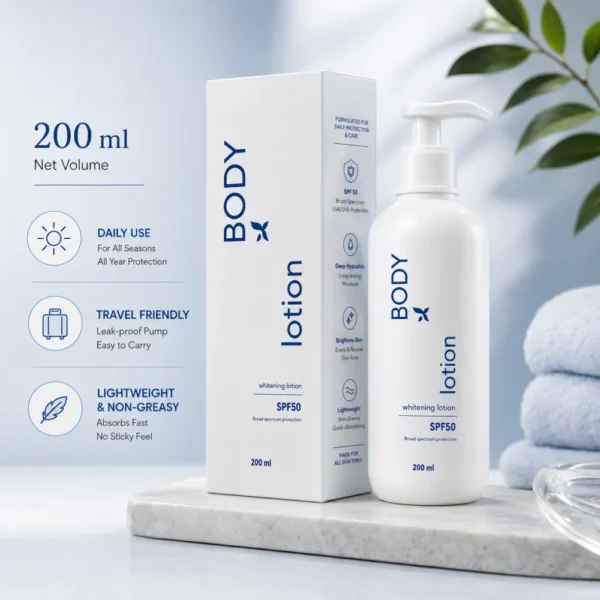Cream X Emirates Body Lotion SPF 50 200 ml bottle and retail packaging