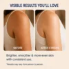 Illustration of brighter and smoother-looking body skin with consistent skincare and sun protection