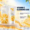 Cream X Emirates Vitamin C Gel Face Wash – Cleansing Care Cream X Emirates Vitamin C Gel Face Wash 100 ml and carton with water and gel visuals highlighting Vitamin C cleansing care