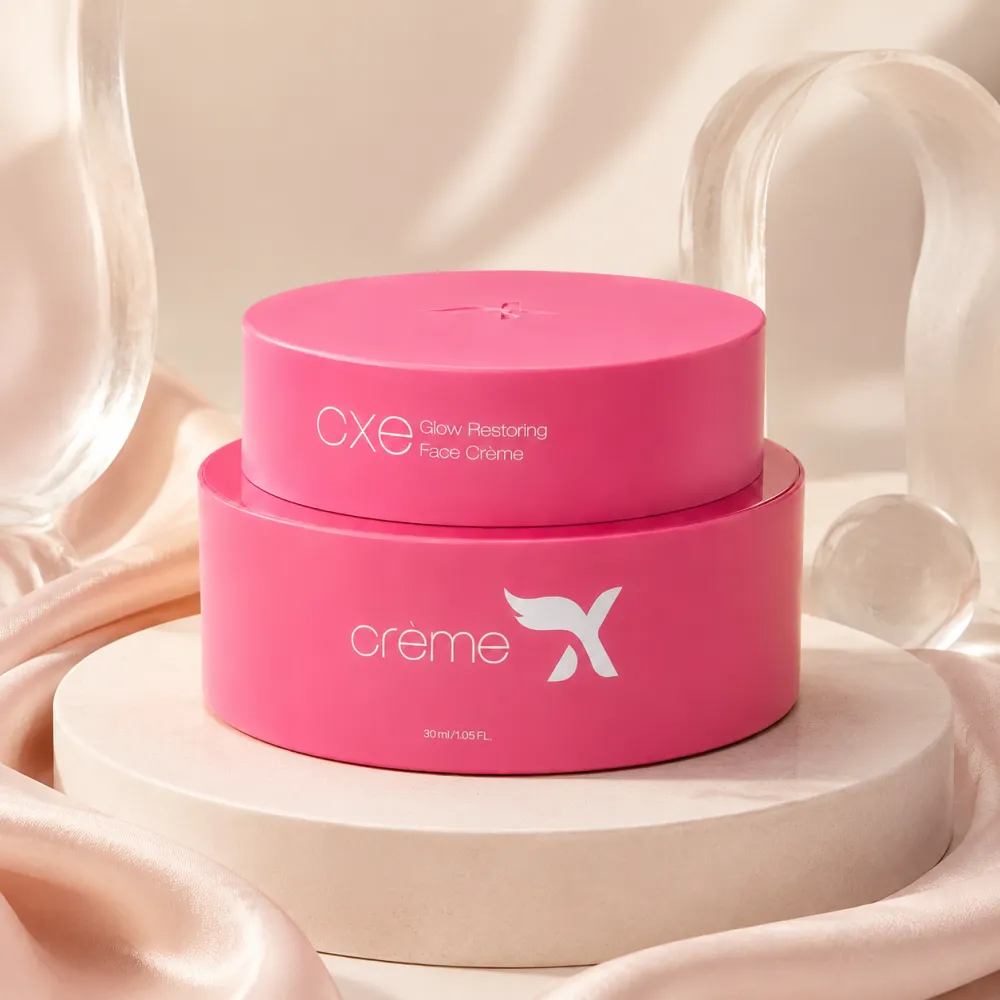 Cream X Emirates Face Whitening Cream in a premium blush studio setting