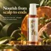 Scalp Pro Hair Oil Beauty Shot Scalp Pro Hair Oil displayed with amber oil and botanical leaves
