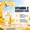 Cream X Emirates Vitamin C Face Serum – Vitamin C Radiance Care Open Cream X Emirates Vitamin C Face Serum bottle and yellow dropper with a suspended serum droplet