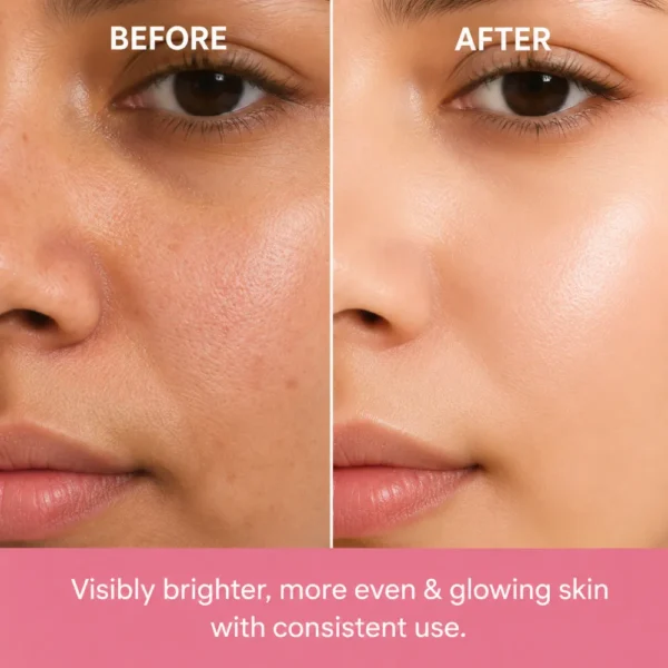 Illustration of brighter and more even-looking skin with consistent use of Face Whitening Cream