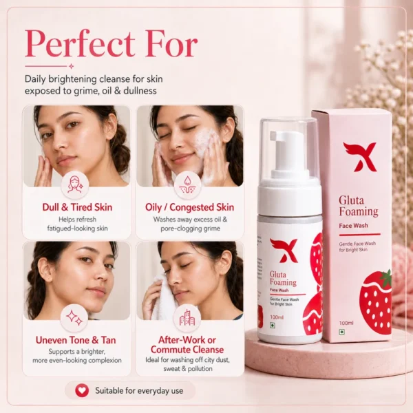 Gluta Foaming Face Wash – Suitable For Gluta Foaming Face Wash for dull, oily, congested and uneven-looking skin